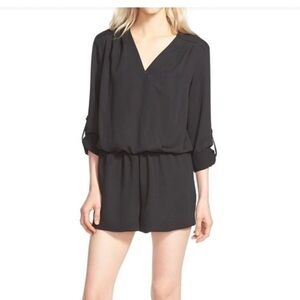 Trouve Black V-Neck Romper